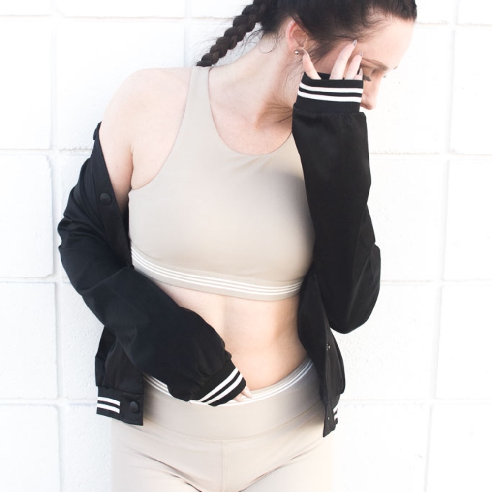Tan sports bra